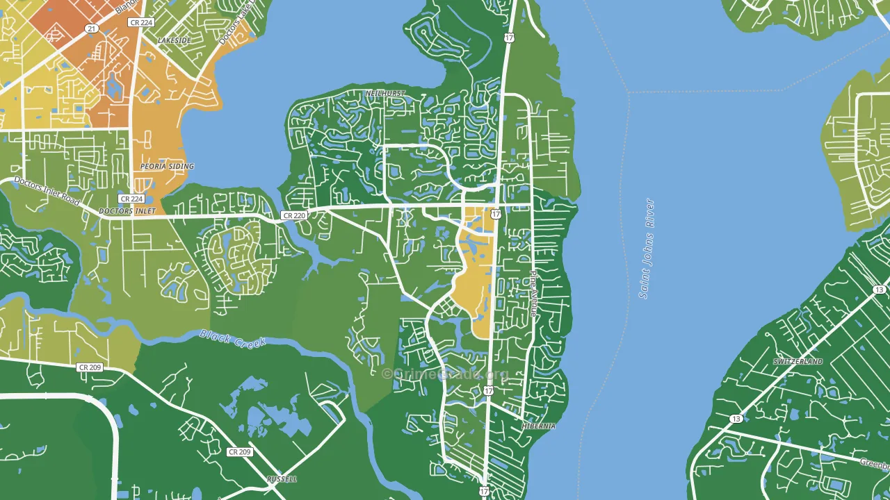 Fleming Island, FL Map of Assault Rates