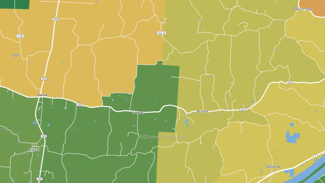 Fleming, OH Map of Assault Rates