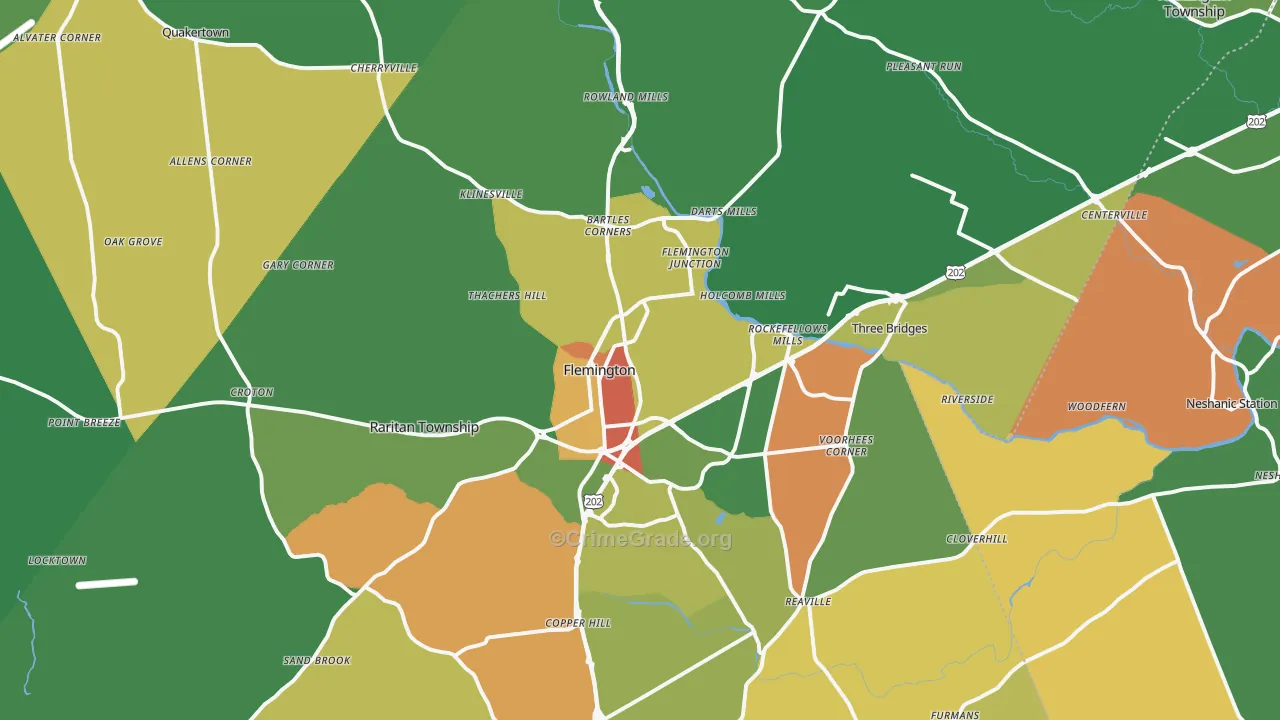 Flemington, NJ Map of Assault Rates