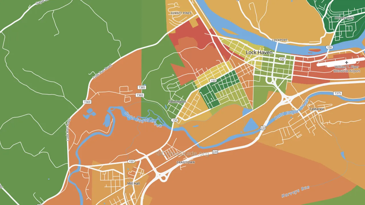 Flemington, PA Map of Assault Rates