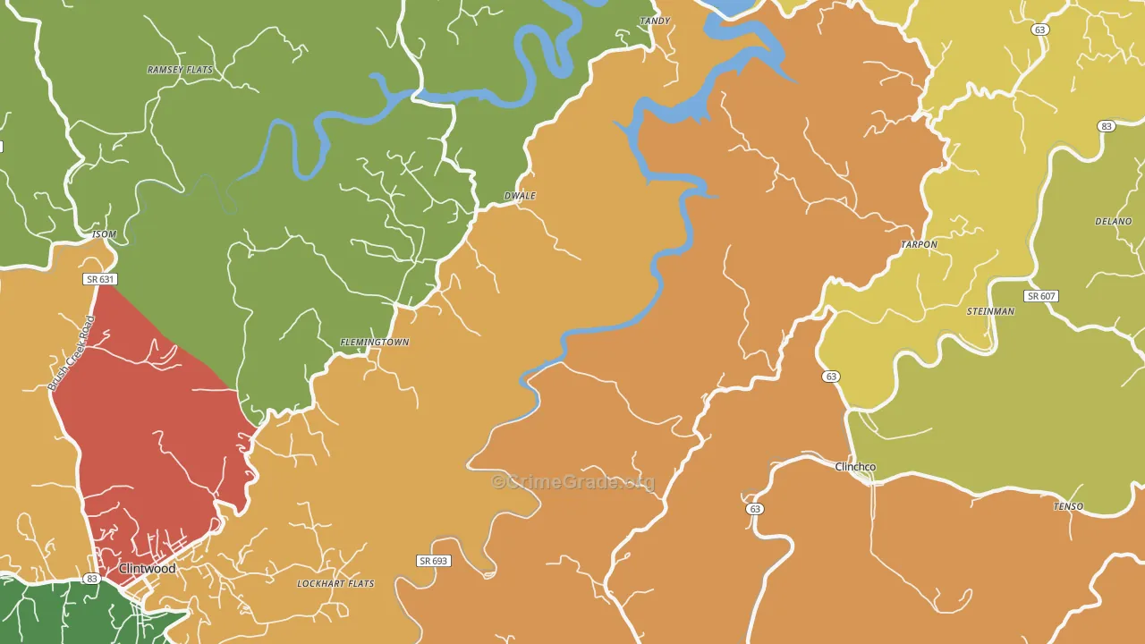 Flemingtown, VA Map of Assault Rates
