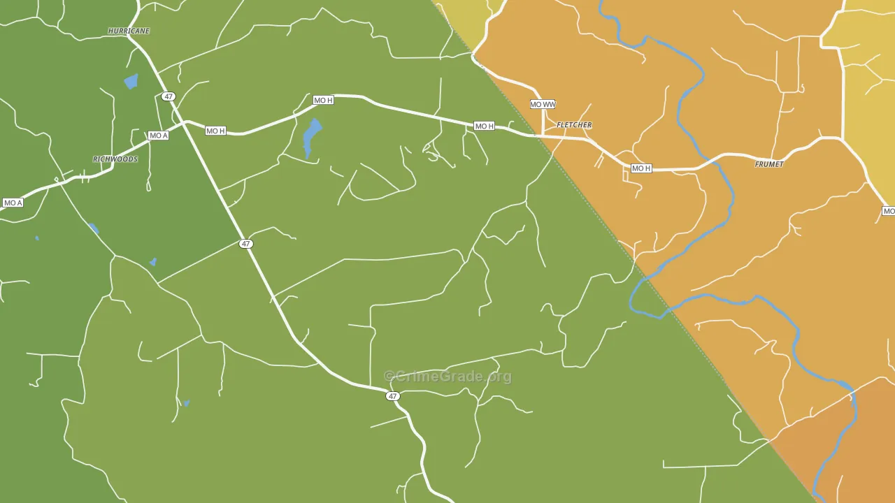 Fletcher, MO Map of Assault Rates