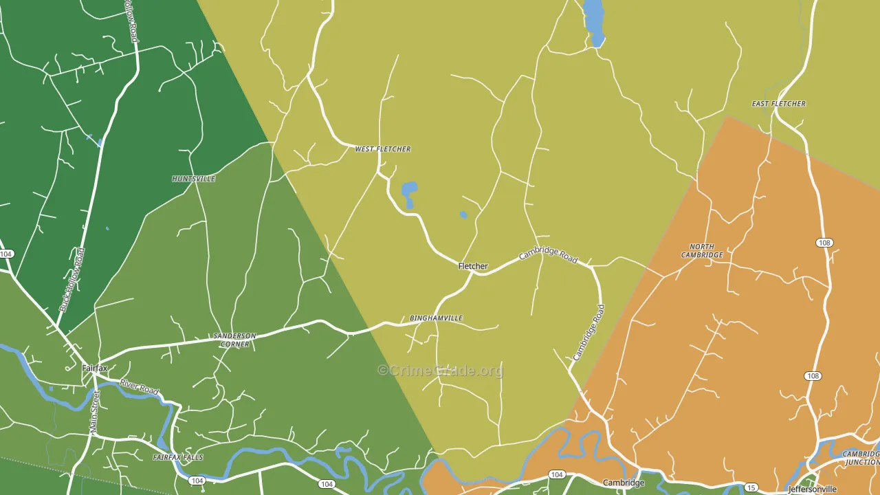 Fletcher, VT Map of Assault Rates