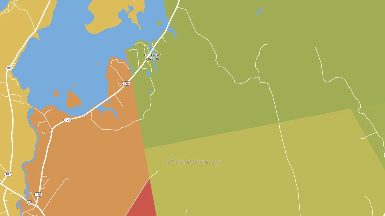 Fletchers Landing, ME Map of Assault Rates