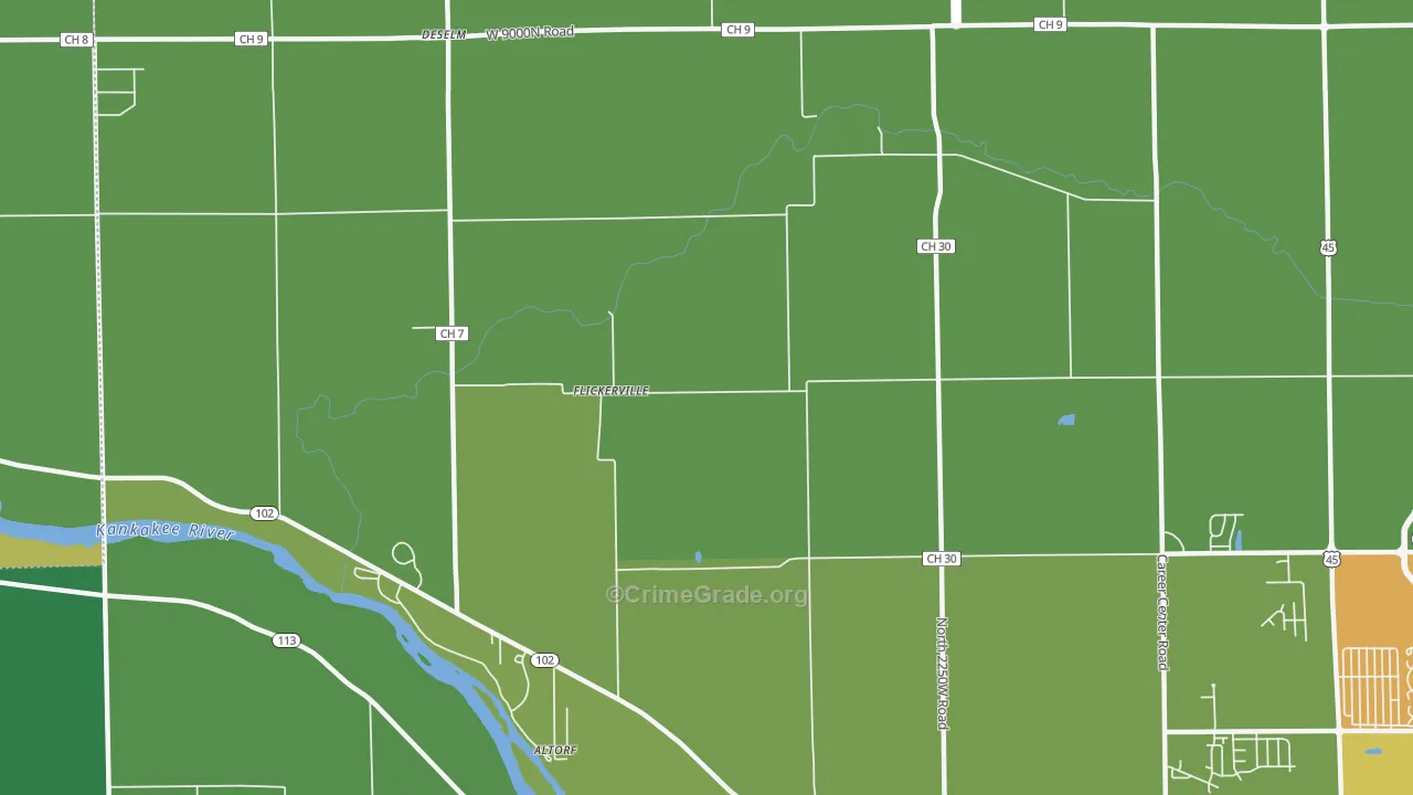 Flickerville, IL Map of Assault Rates