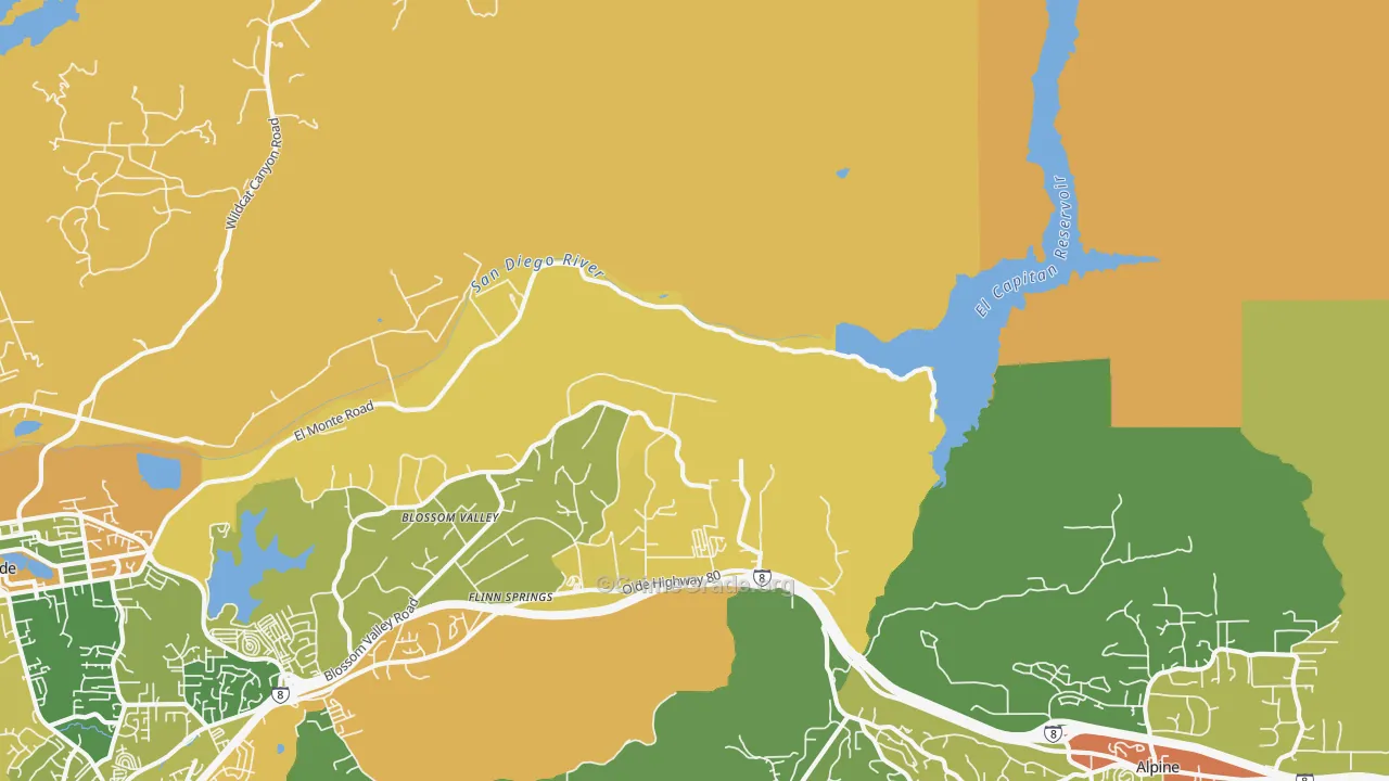 Flinn Springs, CA Map of Assault Rates