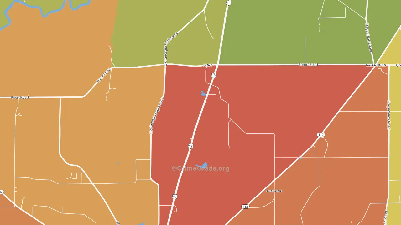 Flint, GA Map of Assault Rates