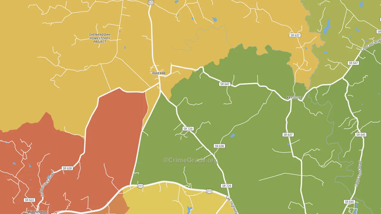 Flint Hill, VA Map of Assault Rates