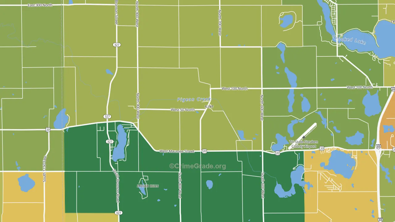 Flint, IN Map of Assault Rates