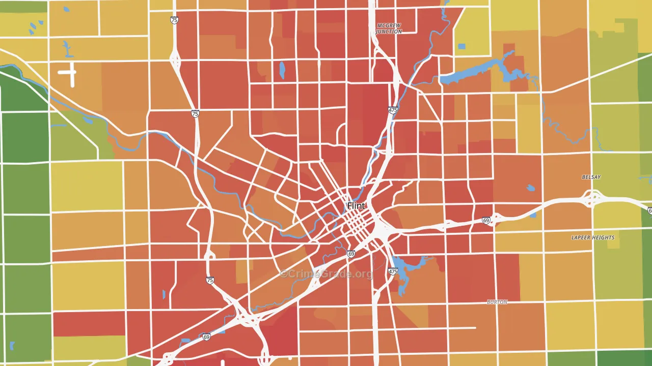 Flint, MI Map of Assault Rates
