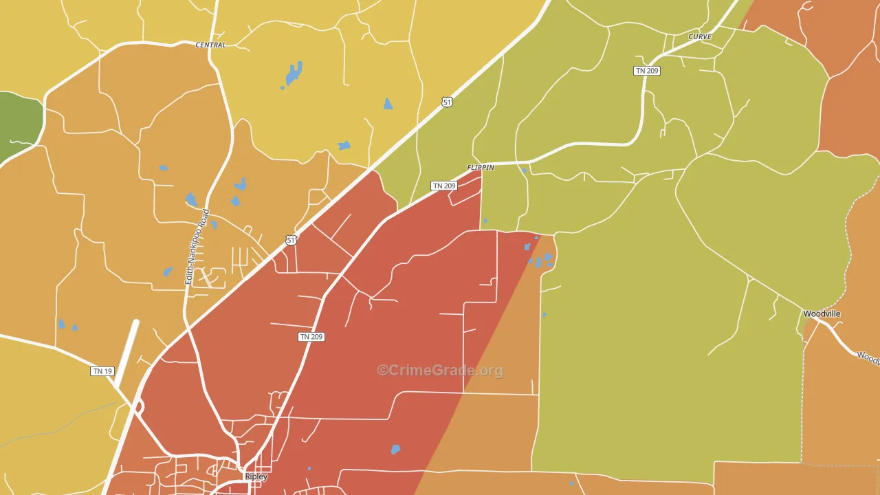 Flippin, TN Map of Assault Rates