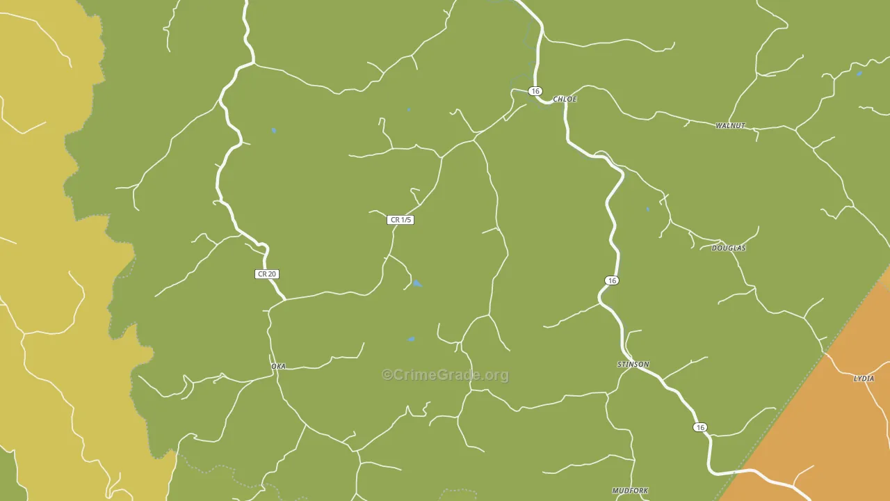 Floe, WV Map of Assault Rates