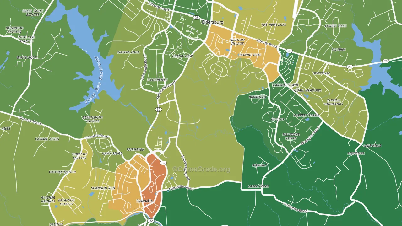 Flohrville, MD Map of Assault Rates