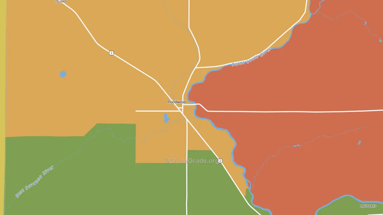 Floodwood, MN Map of Assault Rates