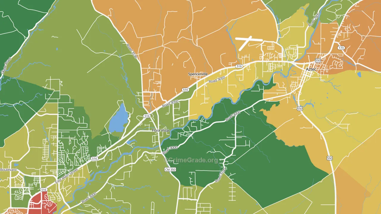 Flora Vista, NM Map of Assault Rates