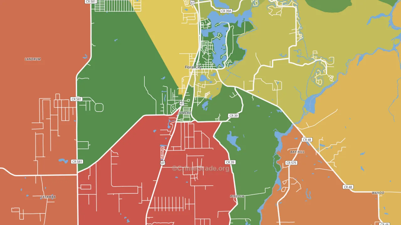 Floral City, FL Map of Assault Rates