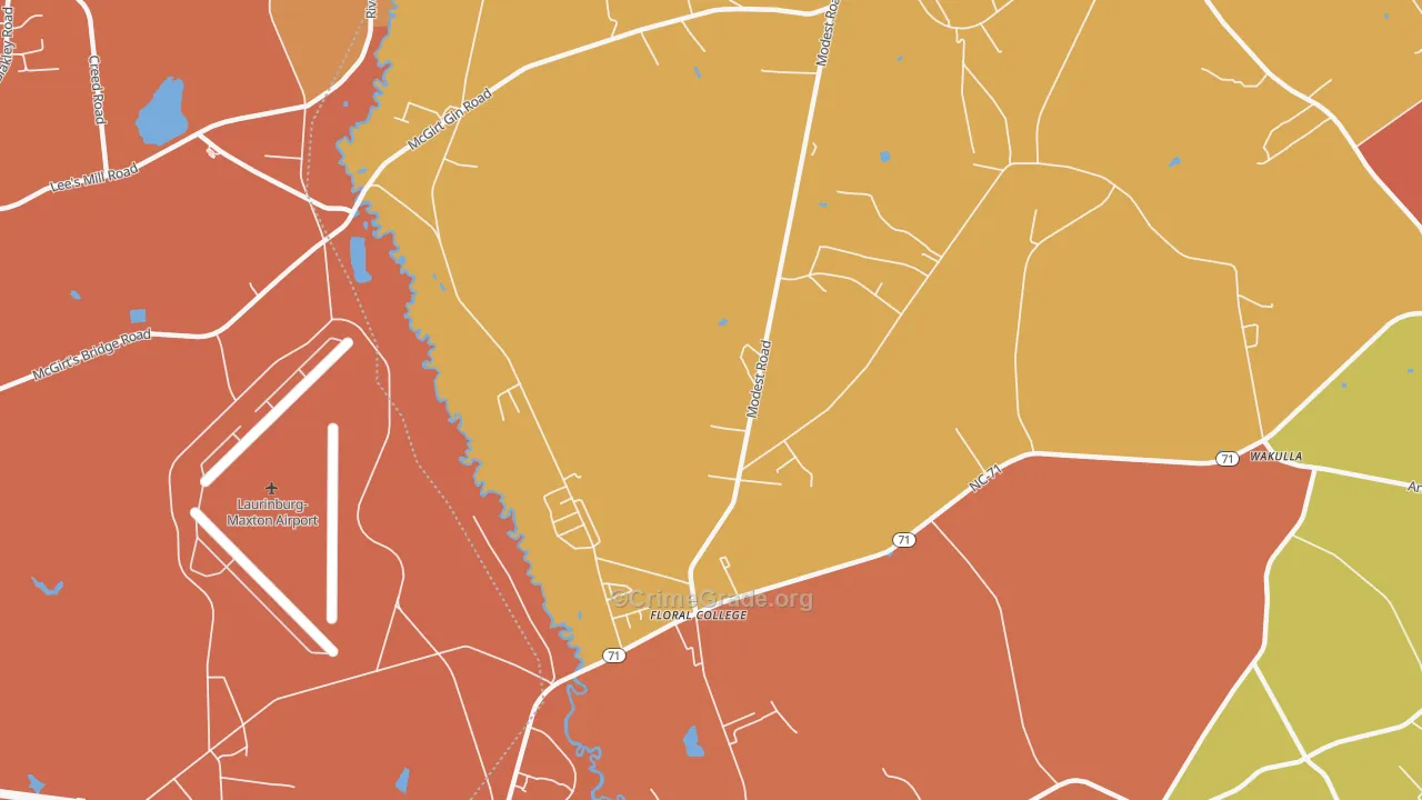 Floral College, NC Map of Assault Rates