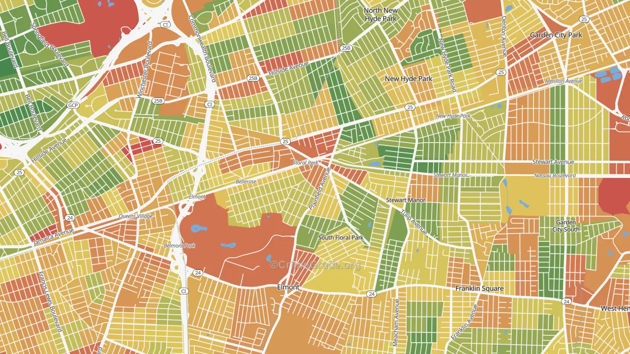 Floral Park, NY Map of Assault Rates