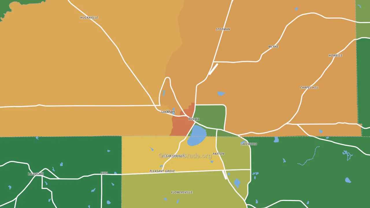 Florala, AL Map of Assault Rates