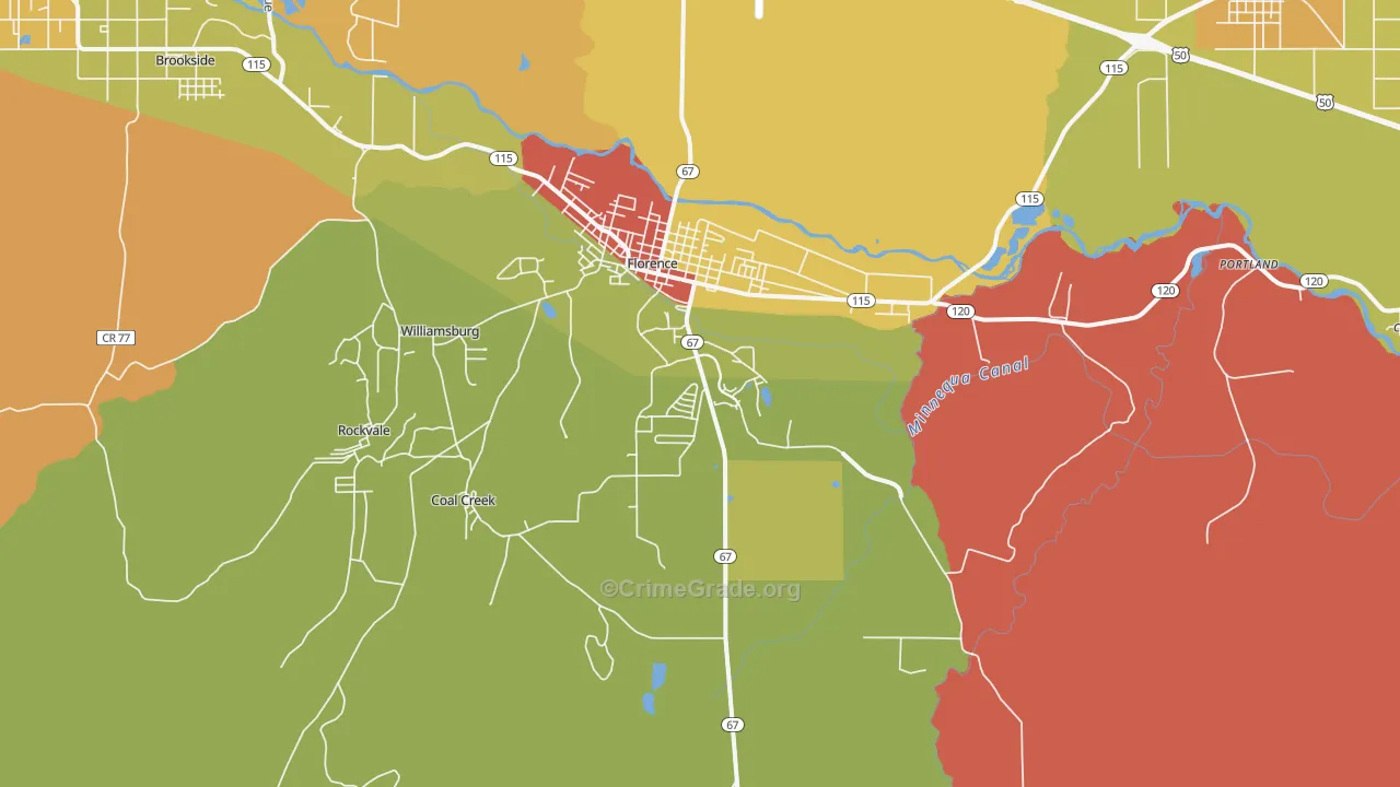 Florence, CO Map of Assault Rates