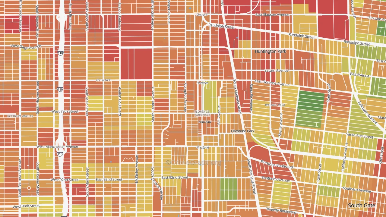 Florence-Graham, CA Map of Assault Rates