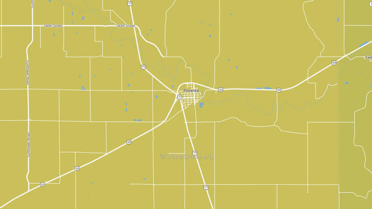 Florence, KS Map of Assault Rates