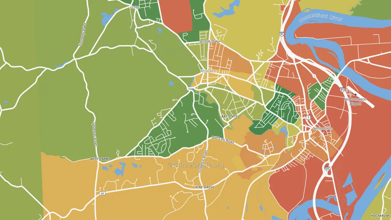 Florence, MA Map of Assault Rates