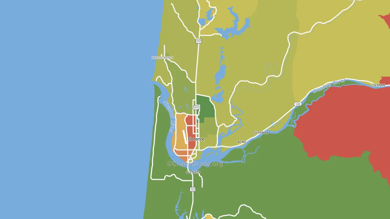 Florence, OR Map of Assault Rates