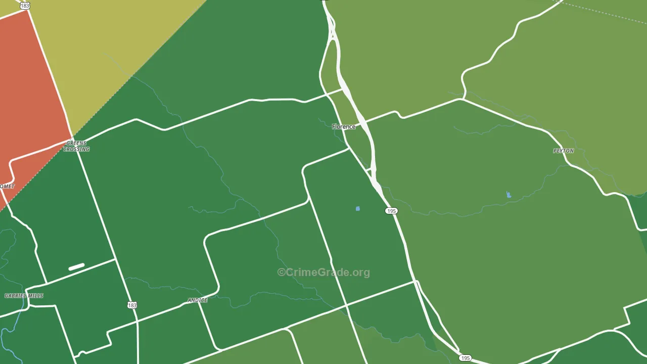 Florence, TX Map of Assault Rates