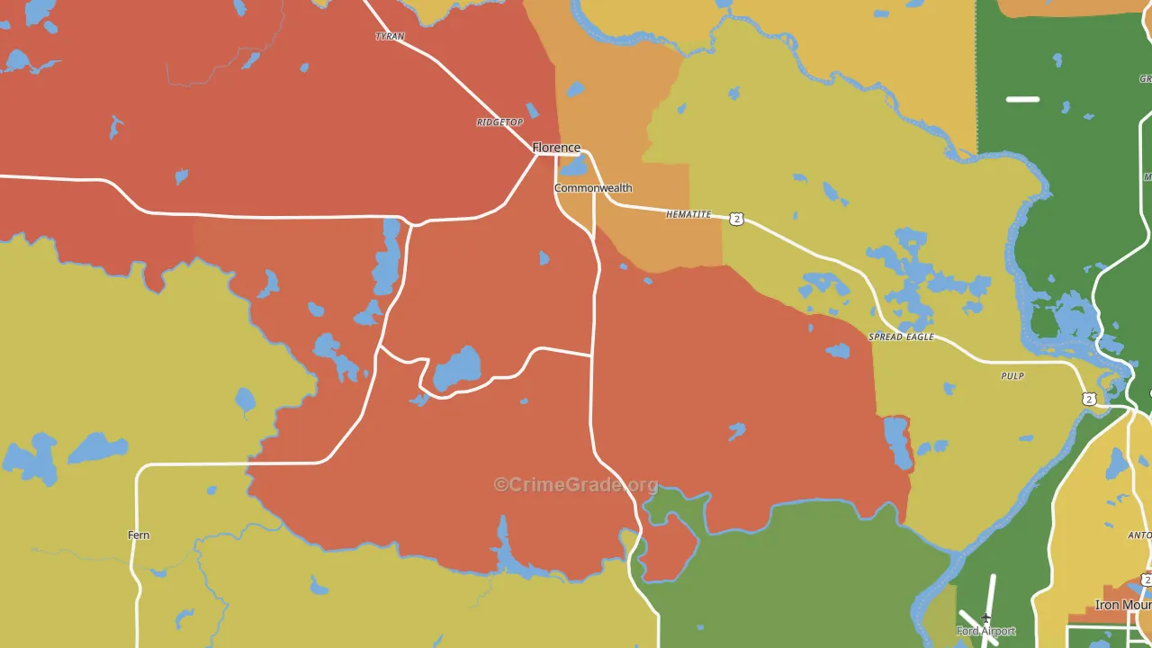 Florence, WI Map of Assault Rates
