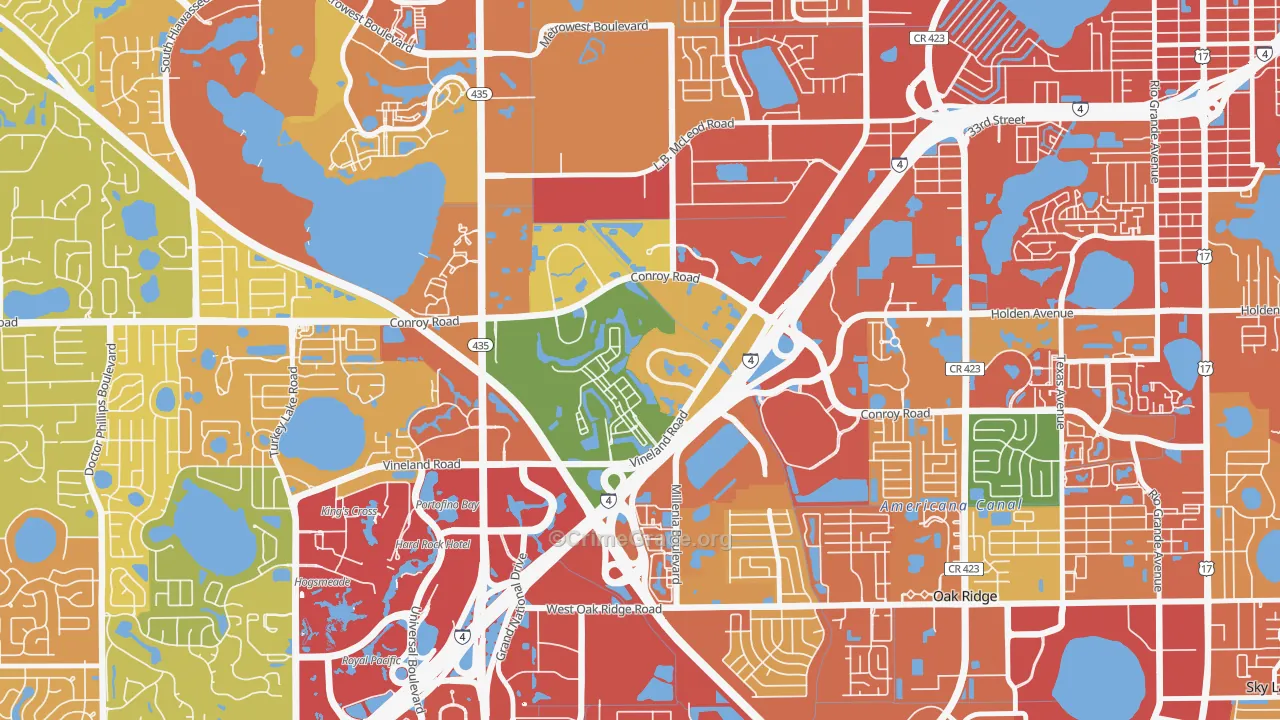 Florida Center North, Orlando, FL Map of Assault Rates