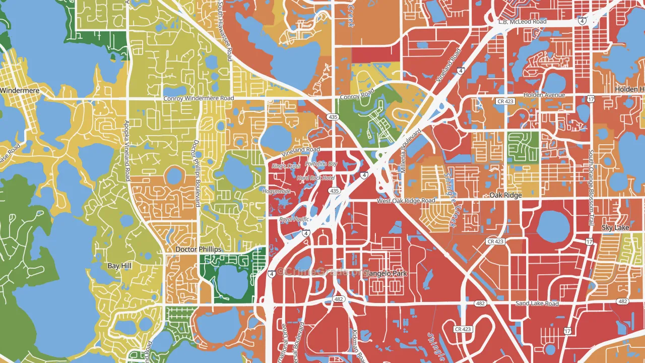 Florida Center, Orlando, FL Map of Assault Rates