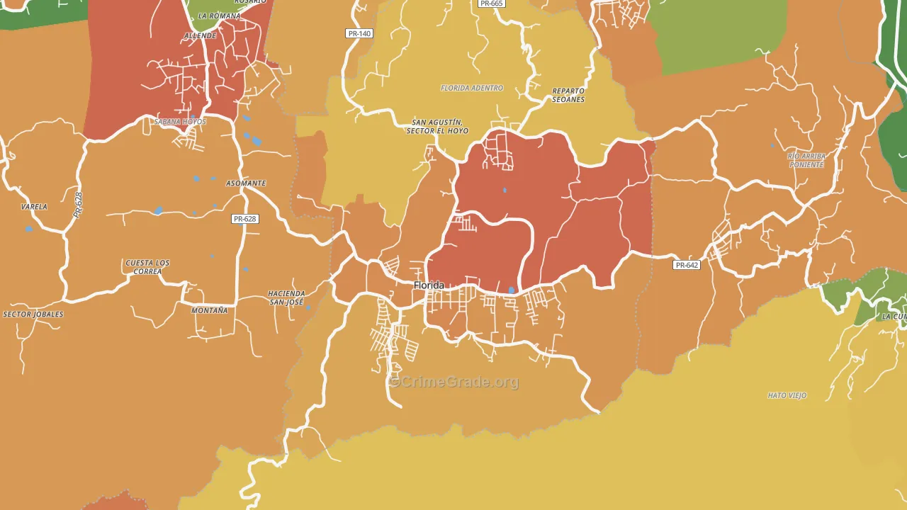 Florida Municipio, PR Map of Assault Rates