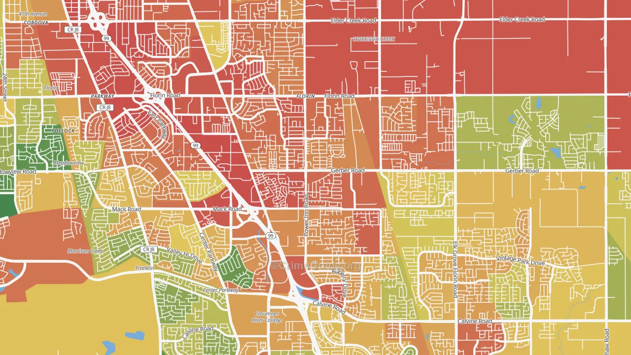 Florin, CA Map of Assault Rates