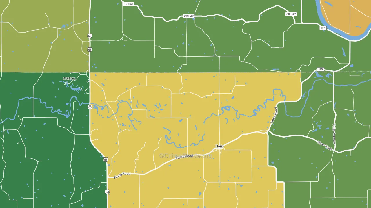 Floris, IA Map of Assault Rates