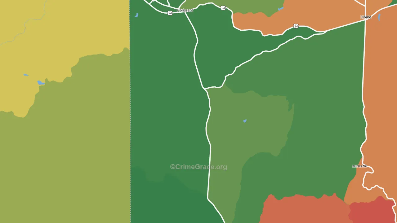 Florissant, CO Map of Assault Rates
