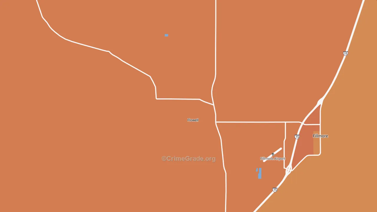 Flowell, UT Map of Assault Rates