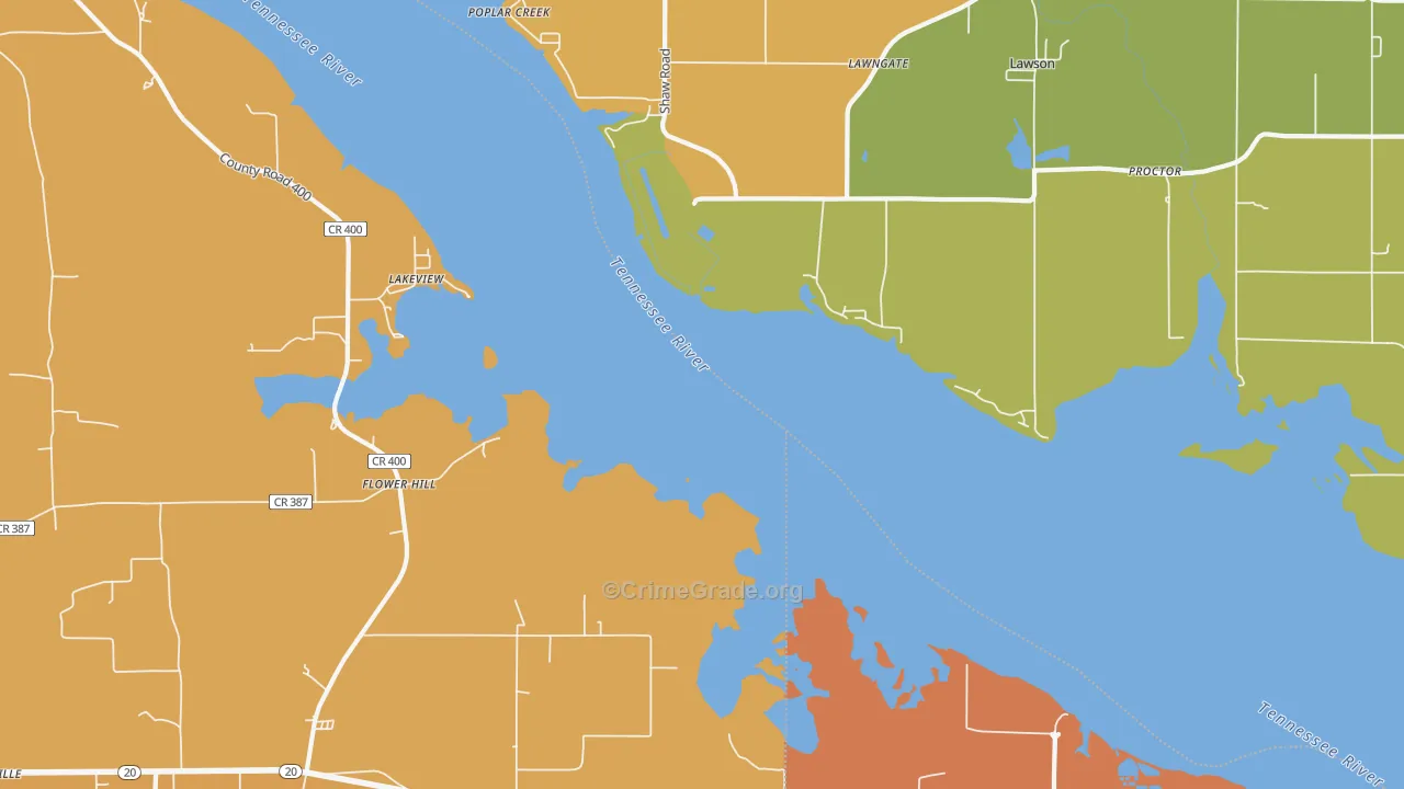 Flower Hill, AL Map of Assault Rates