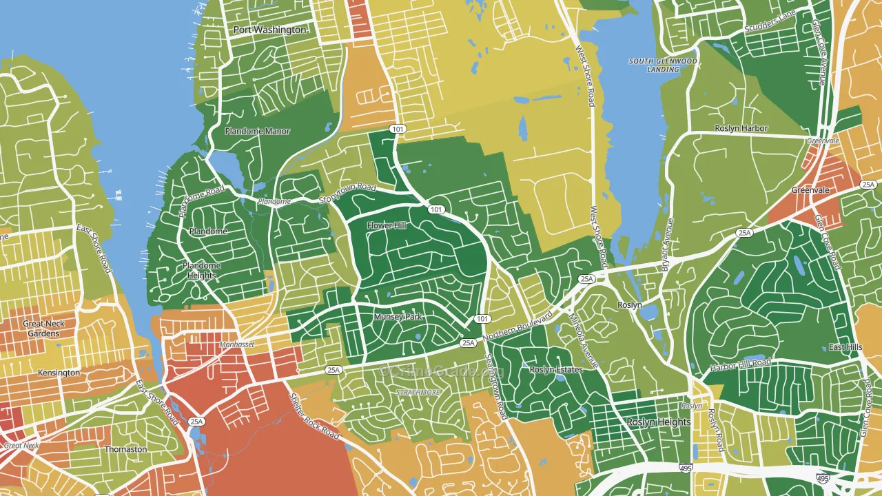 Flower Hill, NY Map of Assault Rates