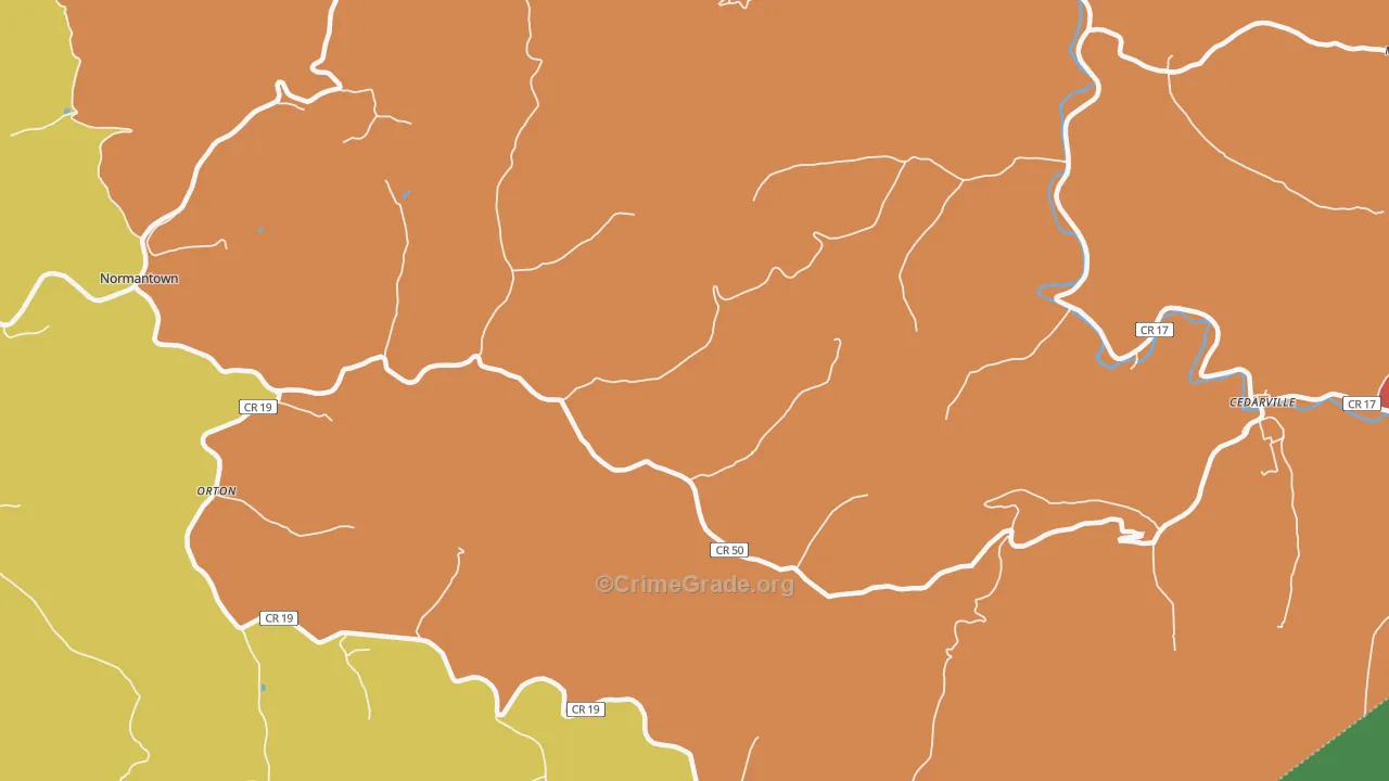 Flower, WV Map of Assault Rates