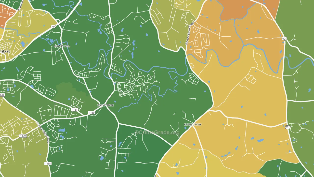 Flows Store, NC Map of Assault Rates