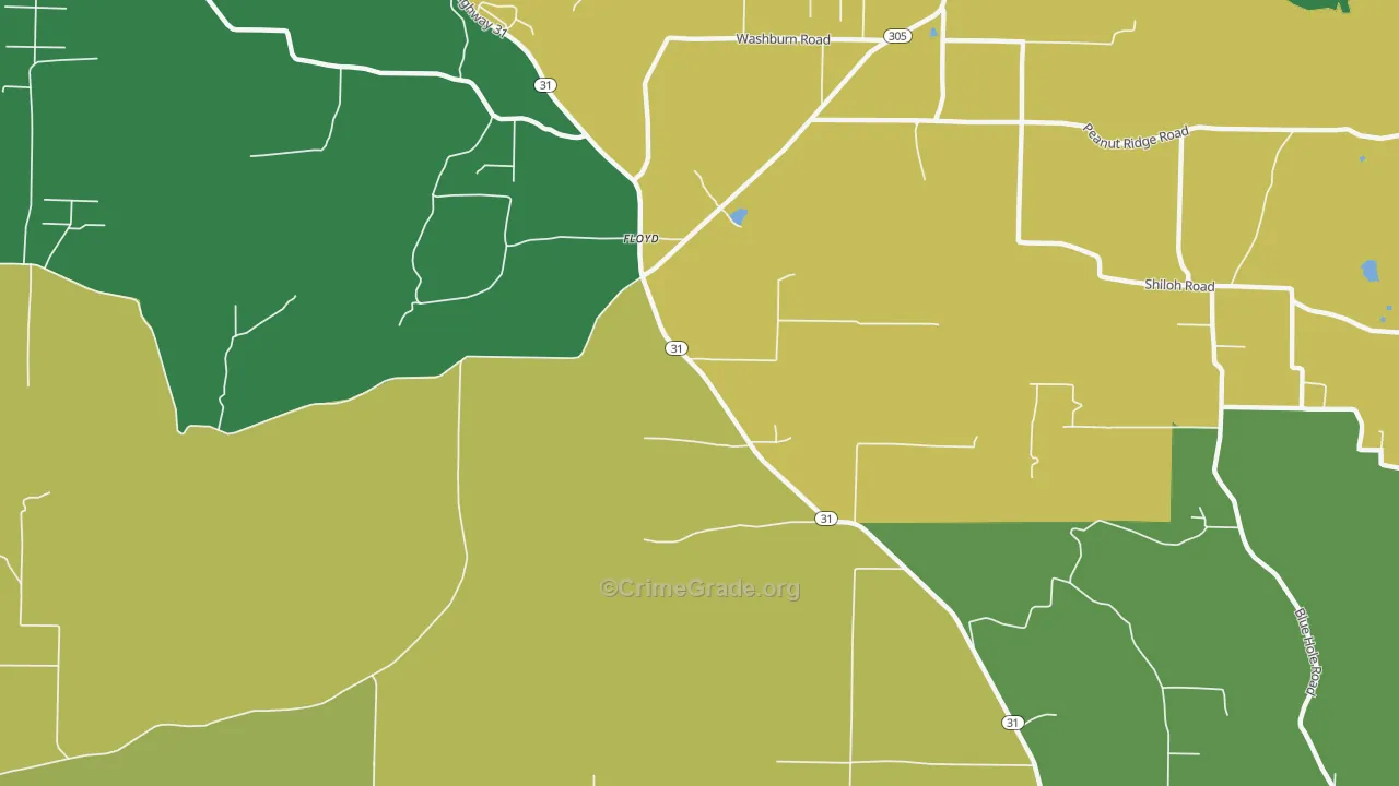 Floyd, AR Map of Assault Rates