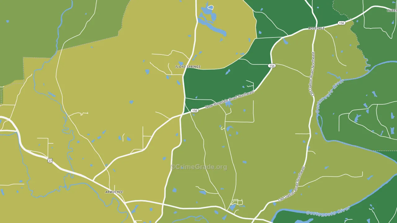 Floyd Springs, GA Map of Assault Rates