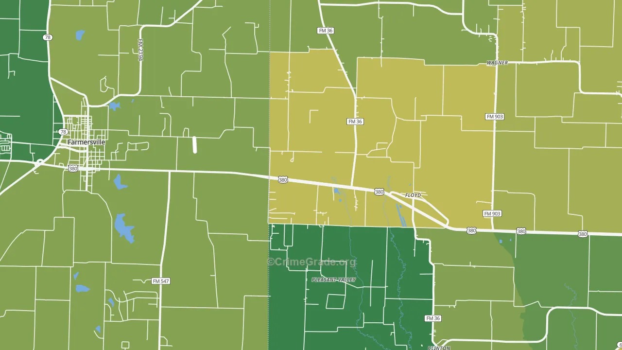 Floyd, TX Map of Assault Rates