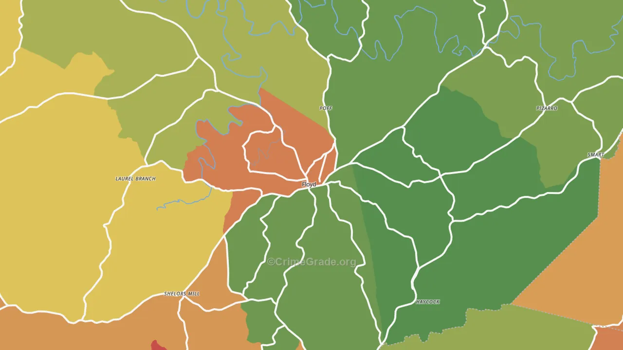 Floyd, VA Map of Assault Rates