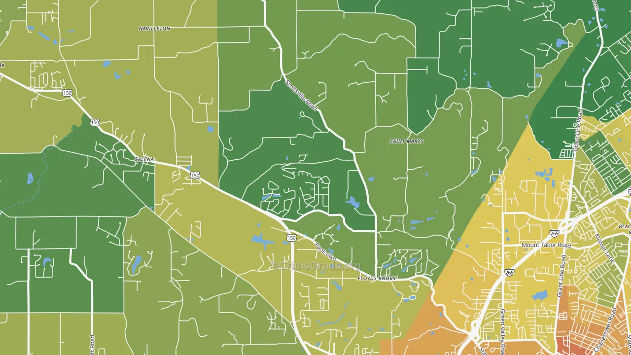 Floyds Knobs, IN Map of Assault Rates