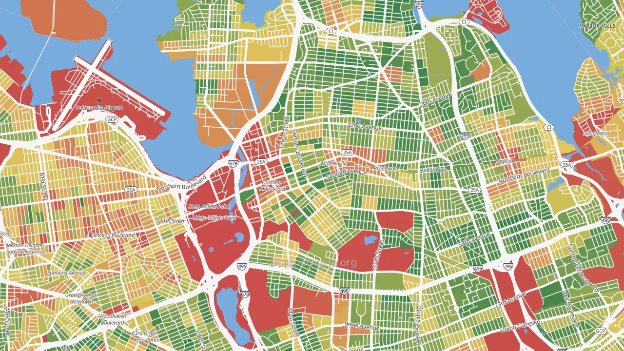 Flushing, Queens, NY Map of Assault Rates