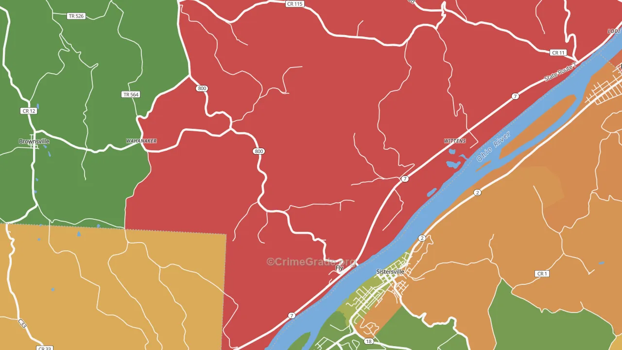 Fly, OH Map of Assault Rates