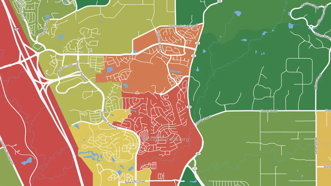 Flying Horse, Colorado Springs, CO Map of Assault Rates