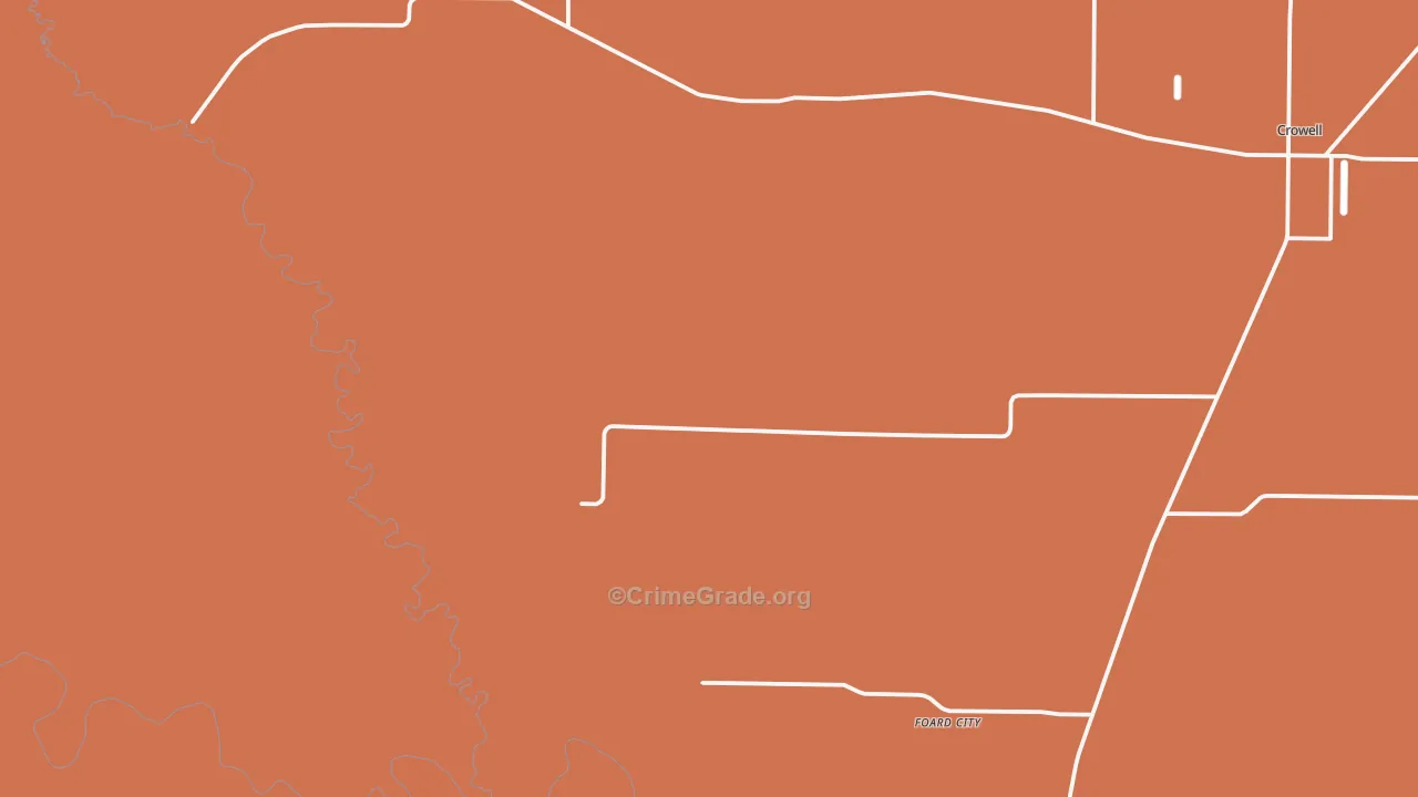 Foard City, TX Map of Assault Rates